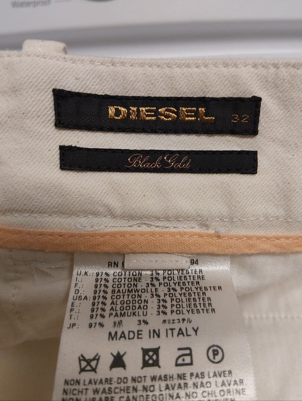Diesel Black Gold cream Lightweight trousers - Picture 2 of 9